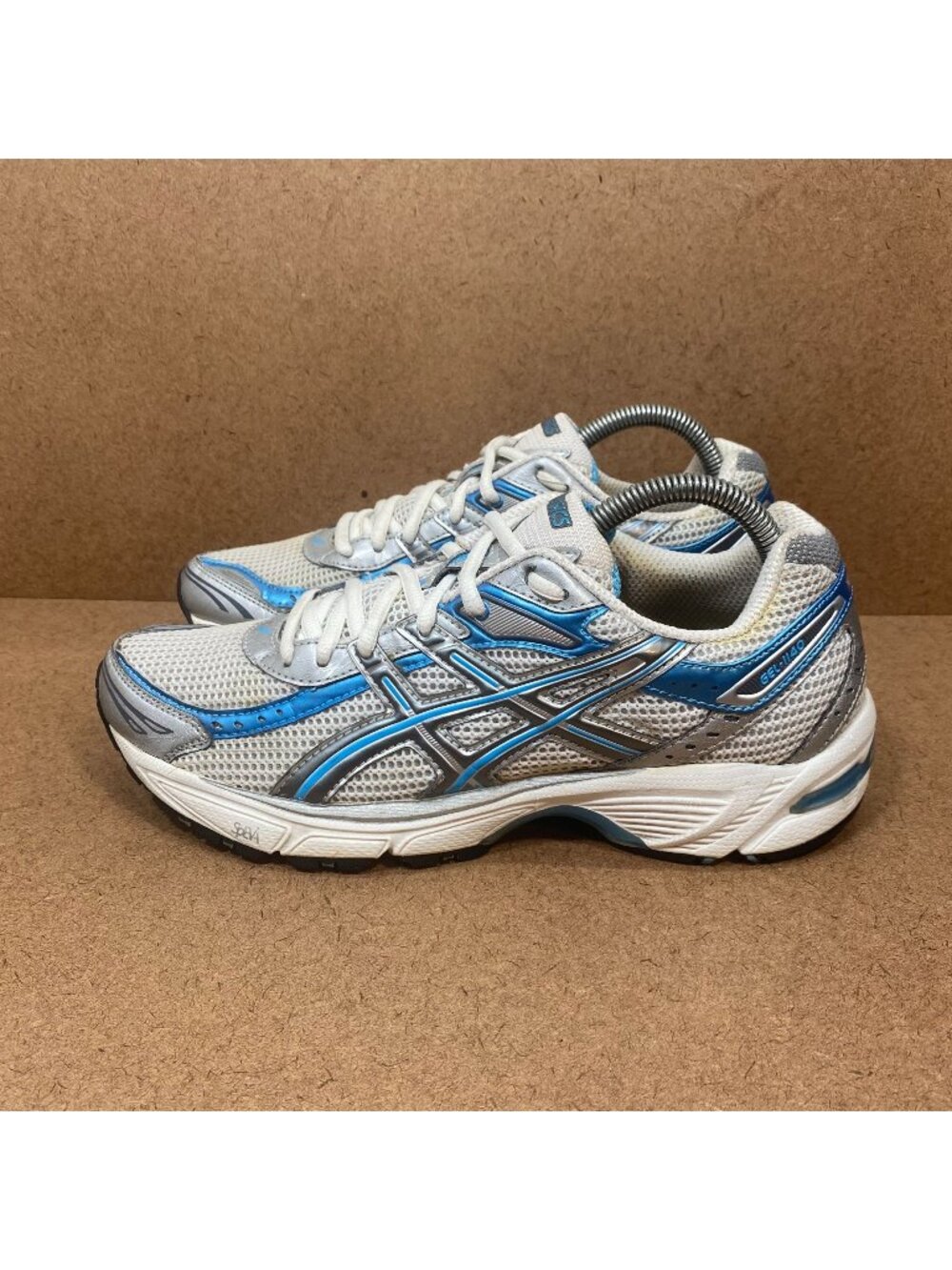 Asics Gel-1140 Womens Running Shoes Size 8.5 Athletic White & Blue Mesh Sneakers